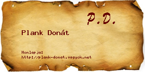 Plank Donát névjegykártya